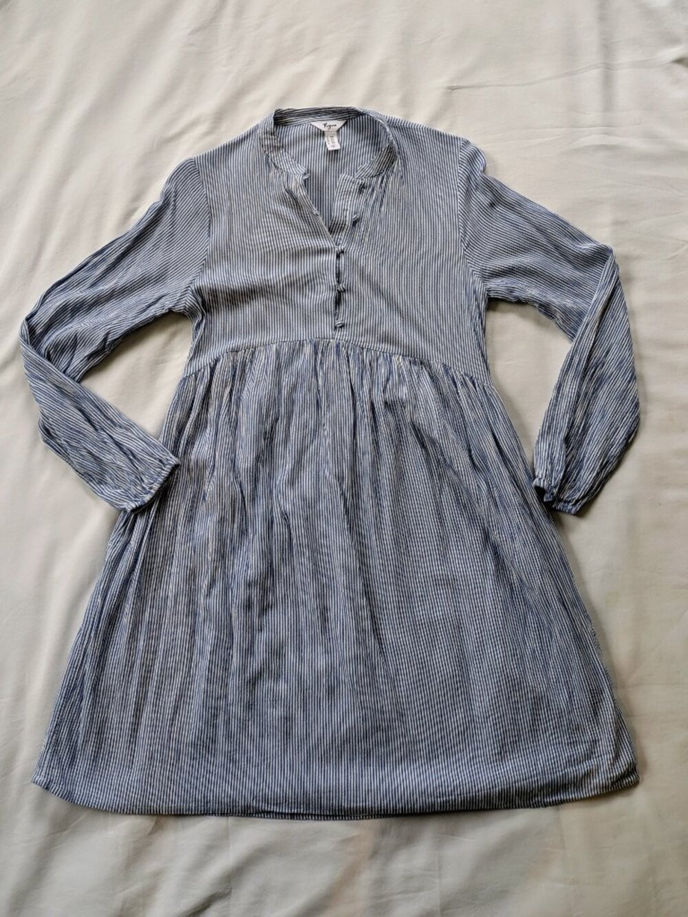 Thyme Maternity Blue Striped Dress | XS | Pockets | Nursing-Friendly